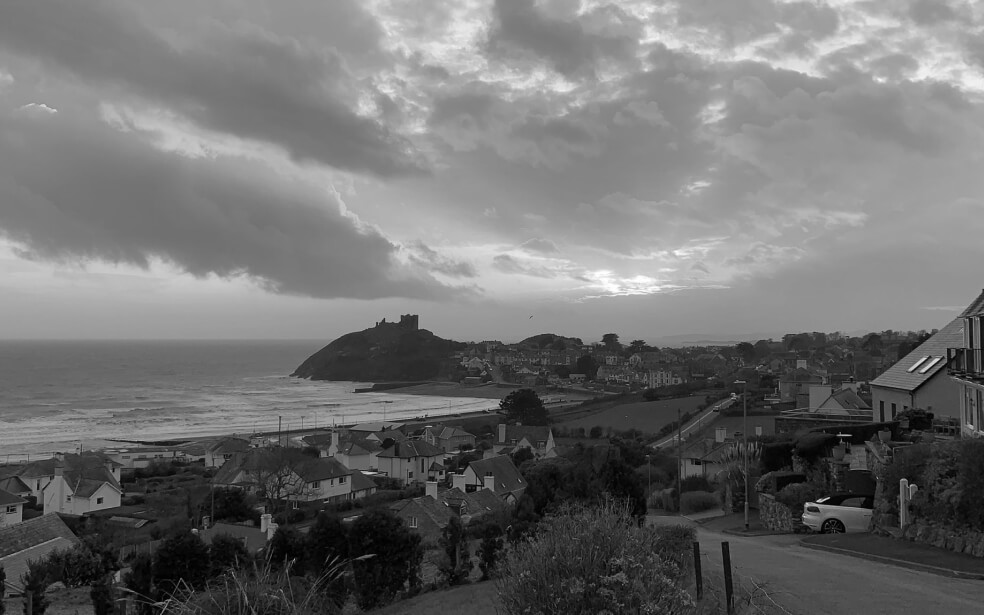 image of town in black and white