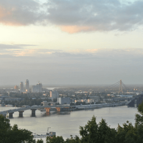 city of Kyiv as seen from high overlook
