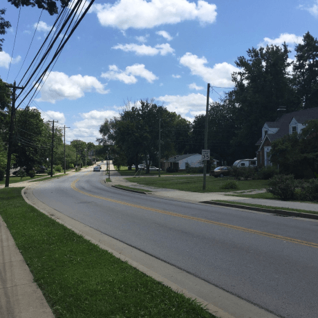 residential street in New Berea Kentucy USA